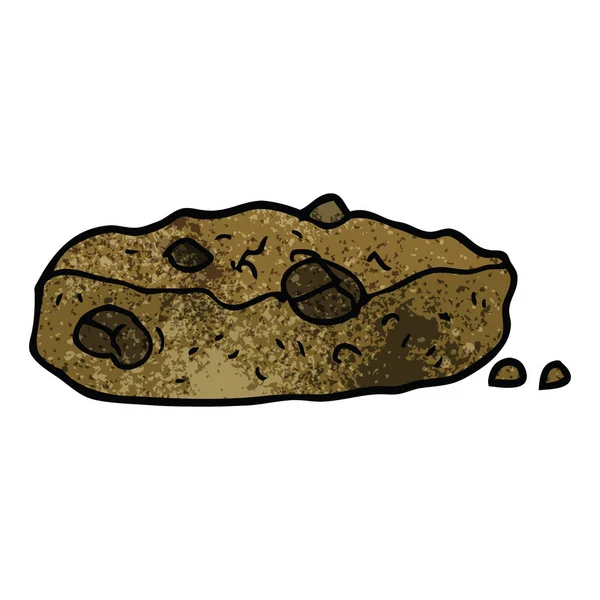 Cartone Animato Doodle Cioccolato Chip Cookie — Vettoriale Stock
