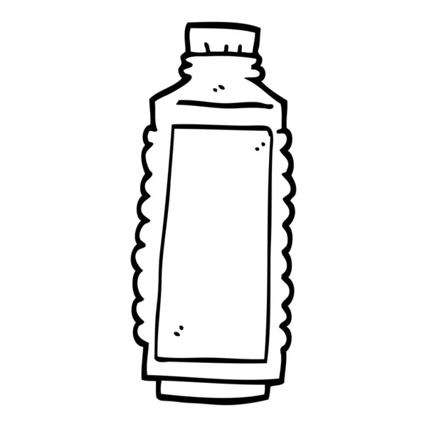 Lijntekening Cartoon Waterfles — Stockvector