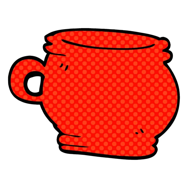 Zeichentrickfilm Doodle Cup Vektor Illustration — Stockvektor
