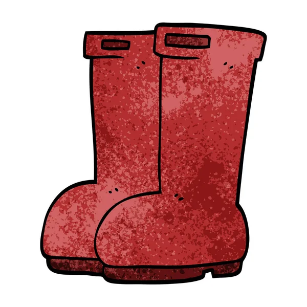 Desenhos Animados Doodle Vermelho Wellies —  Vetores de Stock