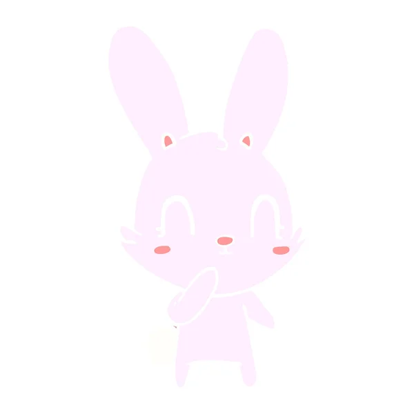 Милий Плоский Кольоровий Мультяшний Кролик — стоковий вектор