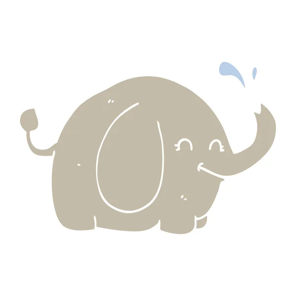 Elefante Desenho Animado Estilo Cor Plana —  Vetores de Stock