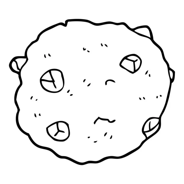 Dessin Ligne Biscuit Chocolat Puce — Image vectorielle