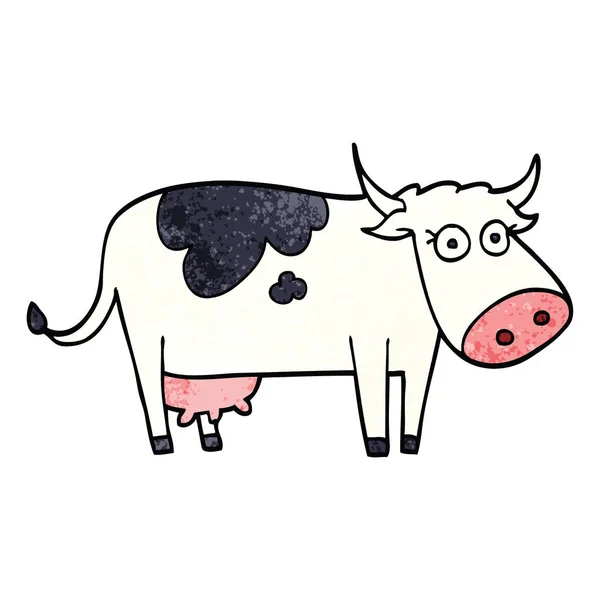 Cartoon Doodle Farm Cow — Stock Vector