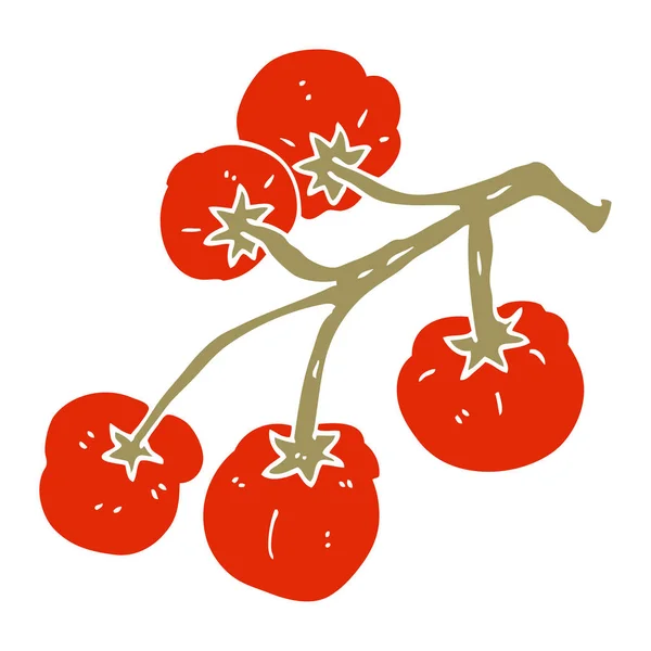 Tomates Doodle Desenhos Animados Videira —  Vetores de Stock