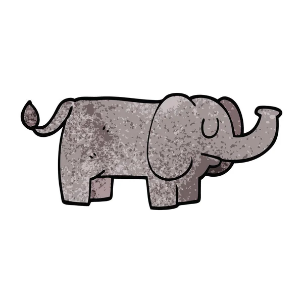 Zeichentrick Doodle Lustiger Elefant — Stockvektor