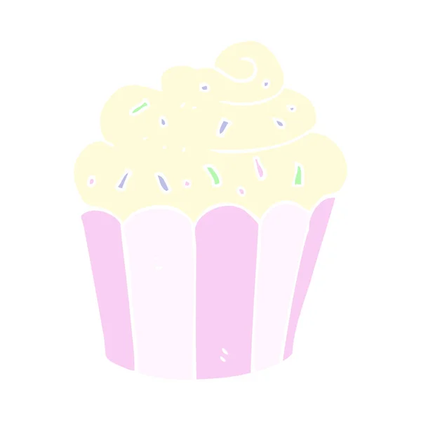 Flat Color Illustration Cupcake — Stock Vector