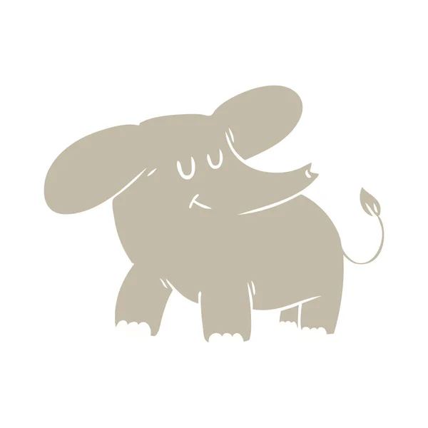 Elefante Dibujos Animados Estilo Color Plano — Archivo Imágenes Vectoriales
