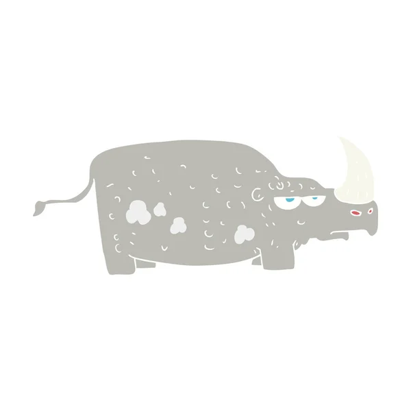 Egale Kleur Illustratie Voor Rhino — Stockvector