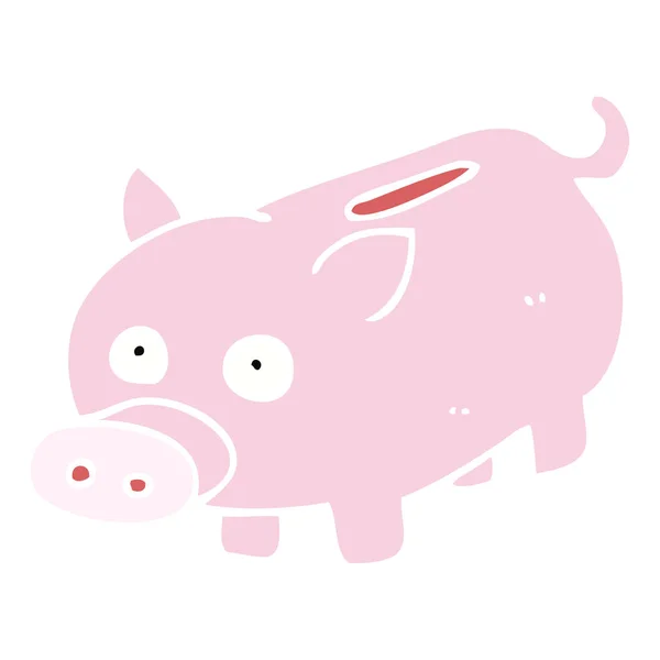Flachfarbige Abbildung Des Sparschweins — Stockvektor