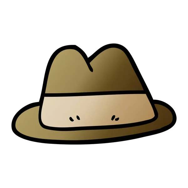 Dibujos Animados Garabato Viejo Sombrero Estilo — Vector de stock