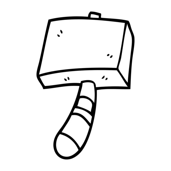 Line Drawing Cartoon Hammer — Stock Vector