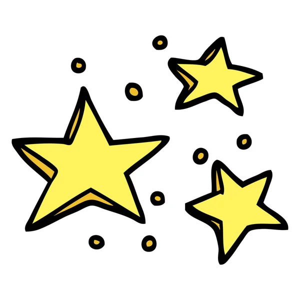 Dibujado Mano Garabato Estilo Dibujos Animados Estrellas Decorativas — Vector de stock