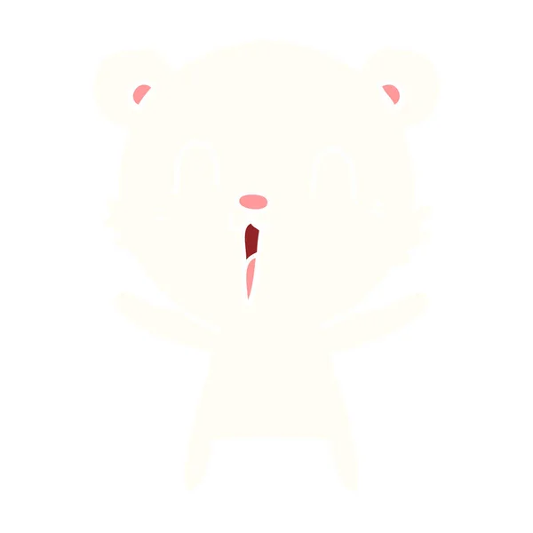 快乐扁平颜色风格动画片北极熊 — 图库矢量图片