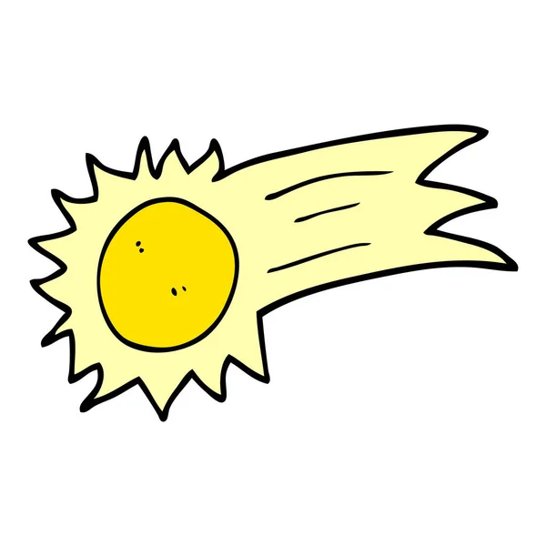 Desenho Animado Doodle Voando Sol —  Vetores de Stock