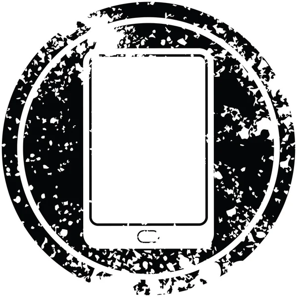 Tablet Computer Vettoriale Illustrazione Circolare Simbolo Angosciato — Vettoriale Stock