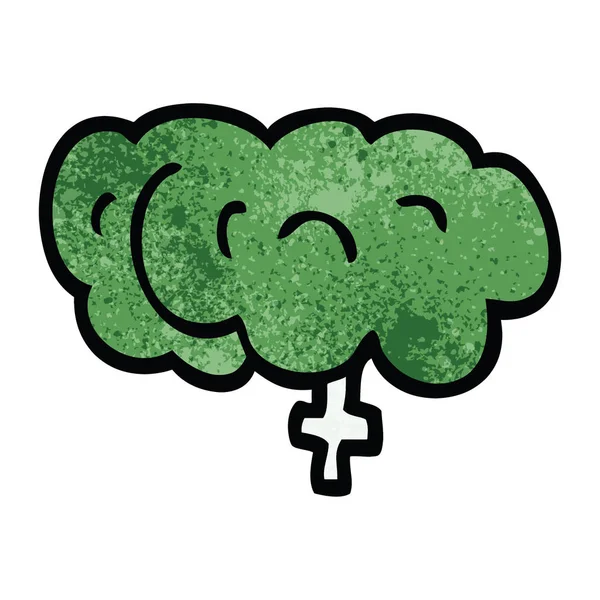 Cartoon Doodle Zombie Brain — Stock Vector
