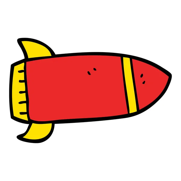 Kreskówka Doodle Red Rocket — Wektor stockowy