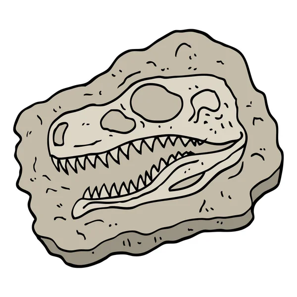手绘涂鸦风格动画片古代化石 — 图库矢量图片