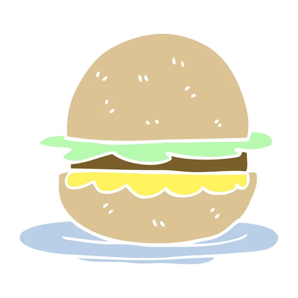 Hamburger Colori Piatto Illustrazione Cartone Animato — Vettoriale Stock