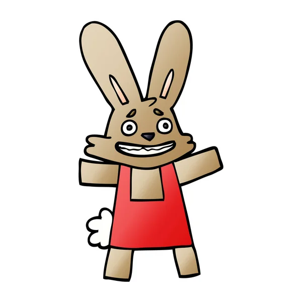 Cartoon Doodle Scared Looking Rabbit — Stock Vector