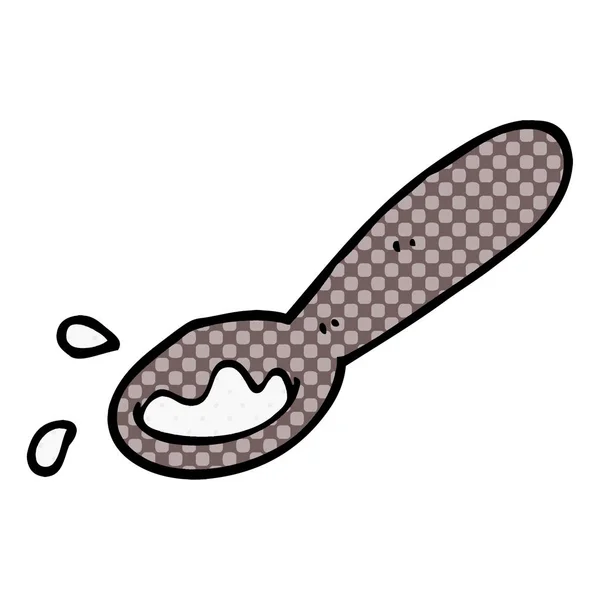 Cartoon Doodle Pollepel Van Voedsel — Stockvector