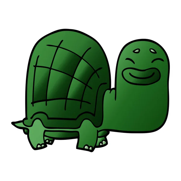 Cartoon Doodle Glad Sköldpadda — Stock vektor