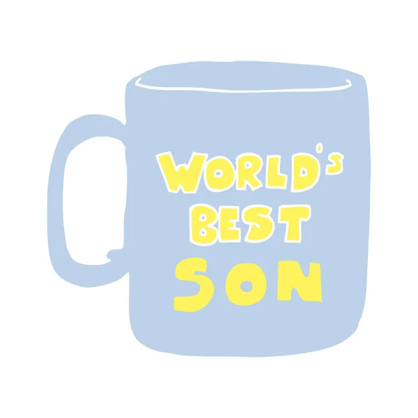 Mundos Mejor Hijo Taza — Vector de stock