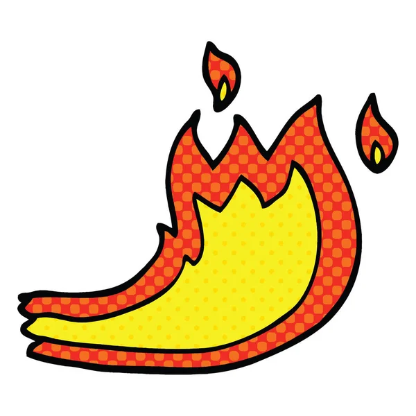 Bande Dessinée Style Flamme Feu Dessin Animé — Image vectorielle