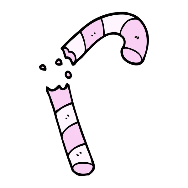 Cartoon Doodle Pink Candy Cane — Stock Vector
