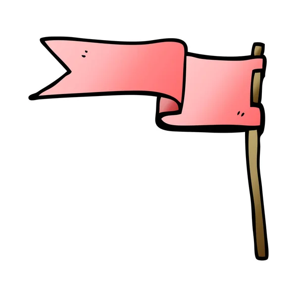 Cartoon Doodle Flagge Auf Weißem Hintergrund — Stockvektor