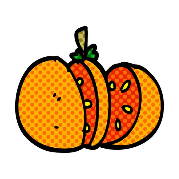 Desenho Animado Doodle Corte Laranja —  Vetores de Stock