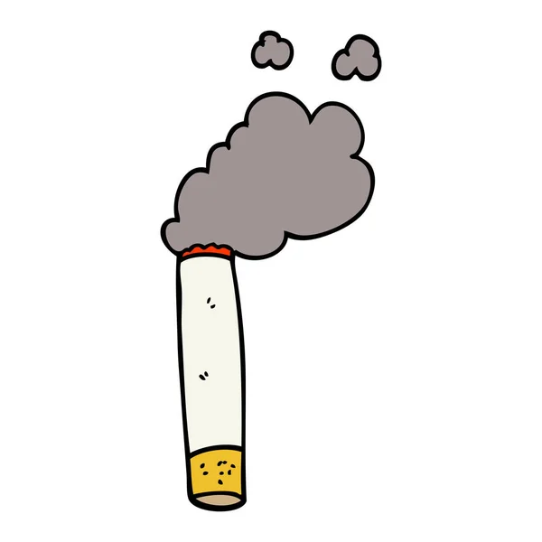 Cartoon Doodle Cigarett Vit Bakgrund — Stock vektor