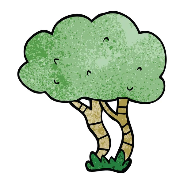 Árbol Garabatos Dibujos Animados Aislado Sobre Fondo Blanco — Vector de stock