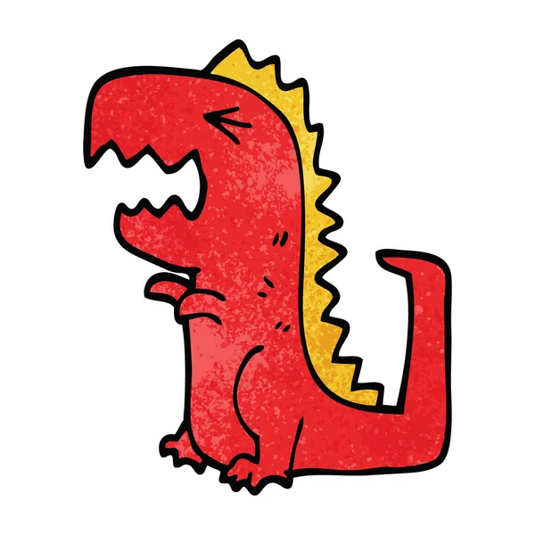 Doodle Desenhos Animados Rugindo Rex — Vetor de Stock