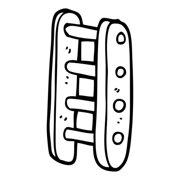 Linienzeichnung Cartoon Große Leiter — Stockvektor