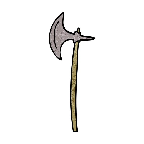 Rajzfilm Doodle Középkori Axe — Stock Vector