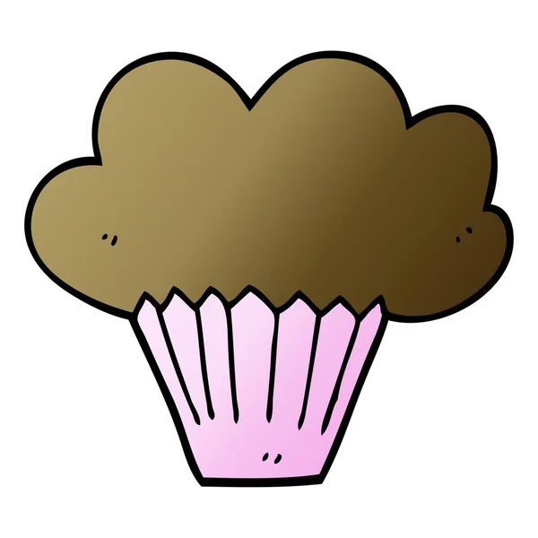 Dessin Animé Doodle Cupcake Illustration — Image vectorielle