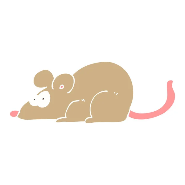 Egale Kleur Illustratie Cartoon Rat — Stockvector