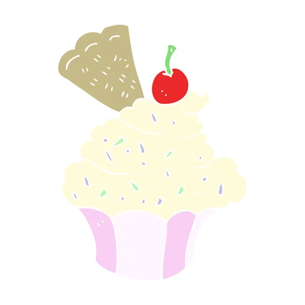 Egale Kleur Illustratie Van Cupcake — Stockvector