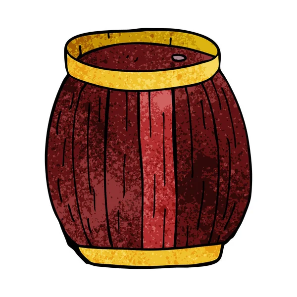 Doodle Desenho Animado Barril — Vetor de Stock