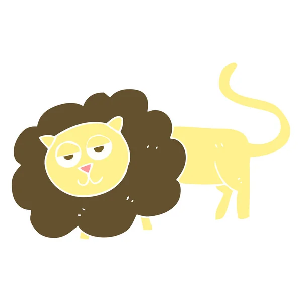 Illustration Couleur Plate Lion — Image vectorielle