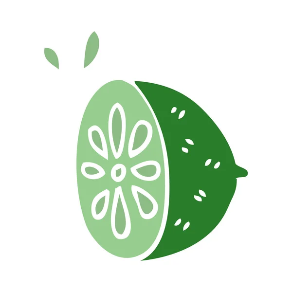 Dibujos Animados Garabato Lima Fruta — Vector de stock