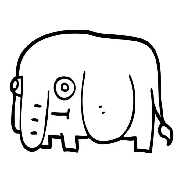 线条画动画片大象 — 图库矢量图片