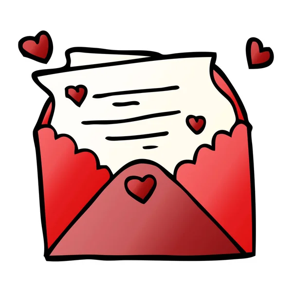 Dibujos Animados Garabato Amor Carta — Vector de stock