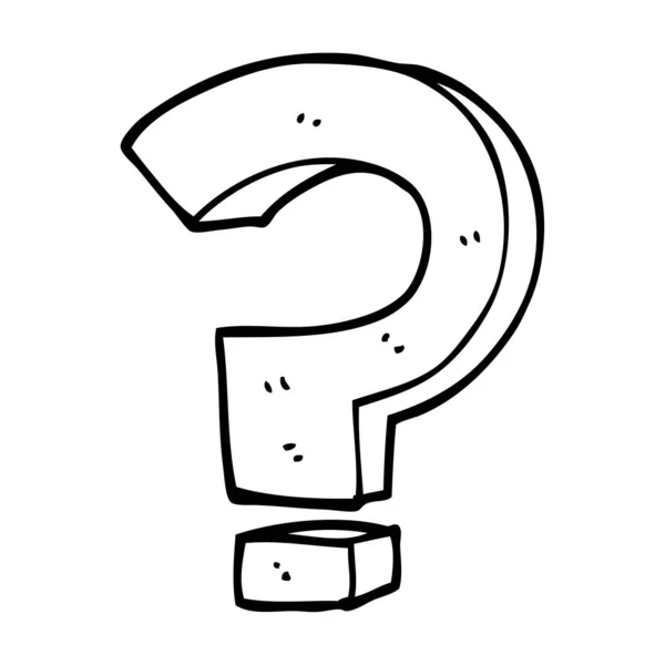 Line Drawing Cartoon Question Mark — Stock Vector