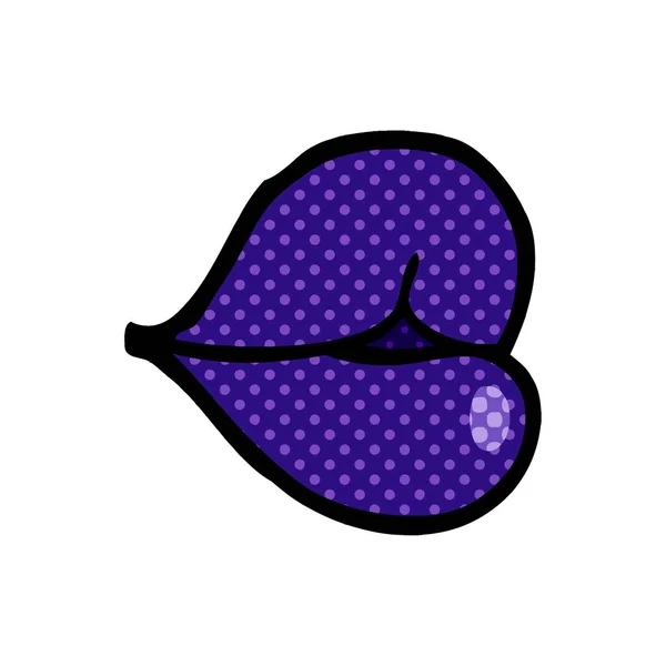 漫画落書き紫色の唇 — ストックベクタ