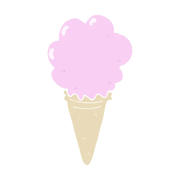 Helado Dibujos Animados Estilo Color Plano — Archivo Imágenes Vectoriales