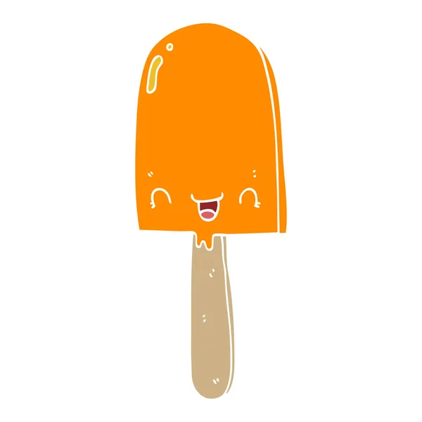 Egale Kleur Stijl Cartoon Ice Lolly — Stockvector