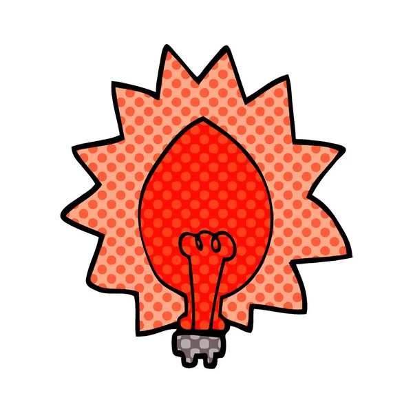 Ampoule Doodle Dessin Animé — Image vectorielle